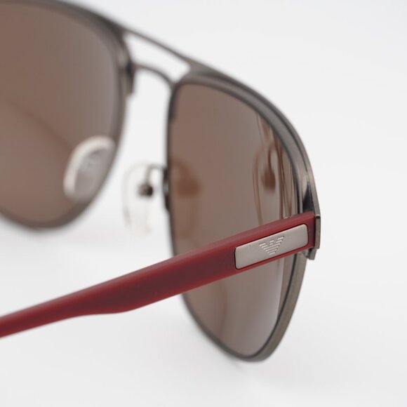 Emporio Armani EA2144 336673 Sunglasses Burgundy Rectangle Frame, Brown Lenses - Picture 8 of 11